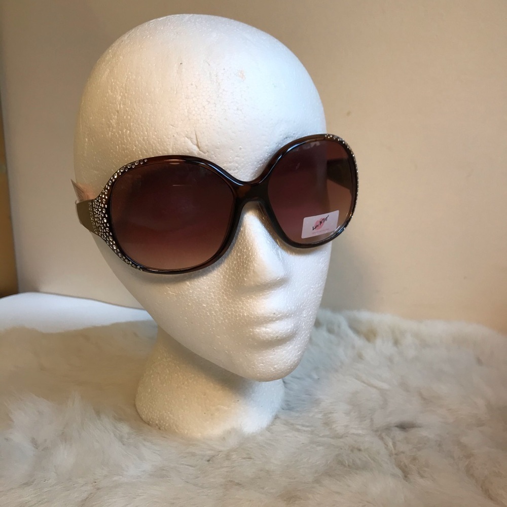 Betsy Johnson Pave Wide Lens Sunglasses Tortoise